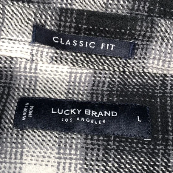 Lucky Brand Men's plaid flannel, spread collar, button frt, classic fit - sz L - Picture 6 of 13